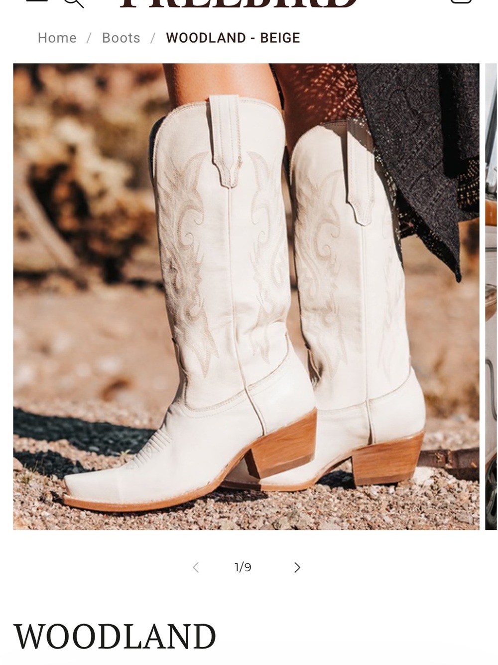 Freebird Woodland Knee-High Western Boots in Beige - Brand New Size 8